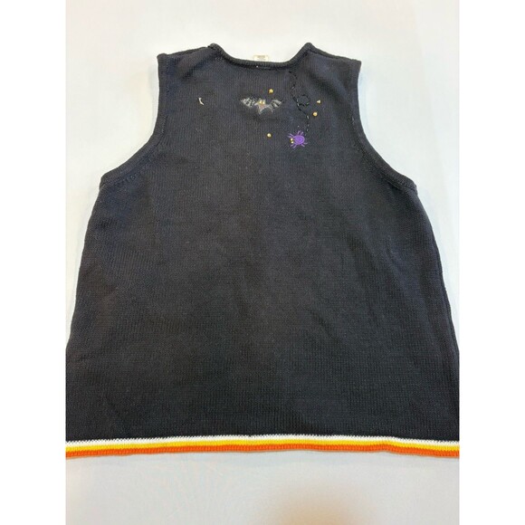 Austin Clothing CO Womens Halloween Sweater Vest Size Large Ghost Zipper Embroid - Picture 2 of 6